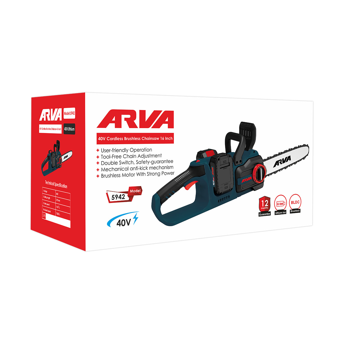 اره زنجیری شارژی براشلس 40 ولت مدل 5942