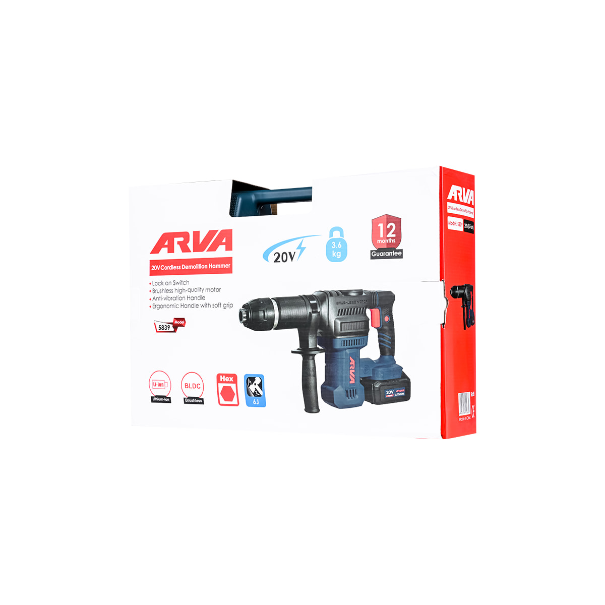 چکش تخریب شارژی براشلس 20 ولت مدل 5839