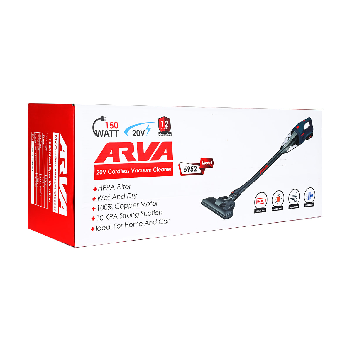 جارو شارژی دستی 20 ولت مدل 5952