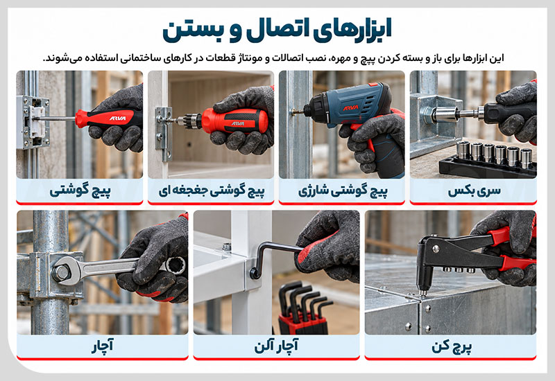عکس ابزارهای اتصال و بستن