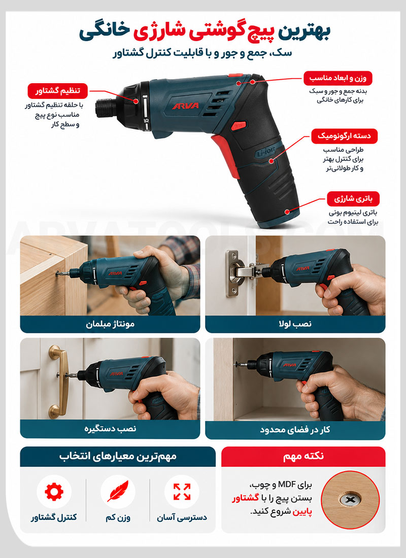 بهترین پیچ گوشتی شارژی خانگی